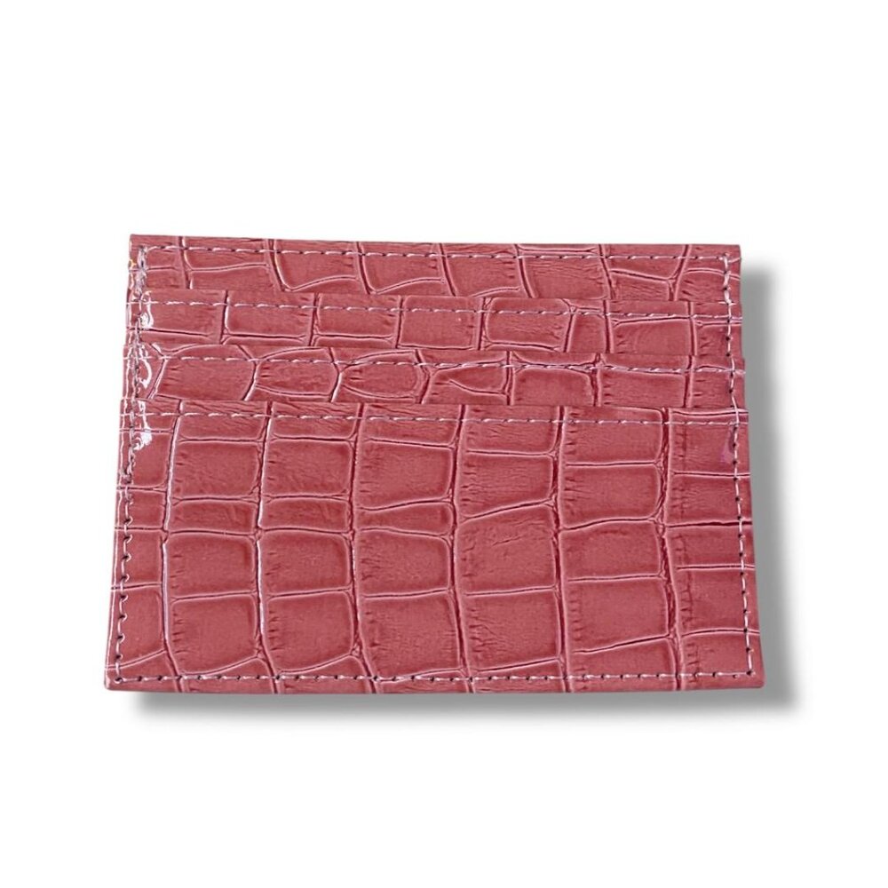 NEW - JOURNEY413 CROC LEATHER 4X3 CARD CASE WALLET 3 COLOR OPTIONS 1 - Picture 9 of 13